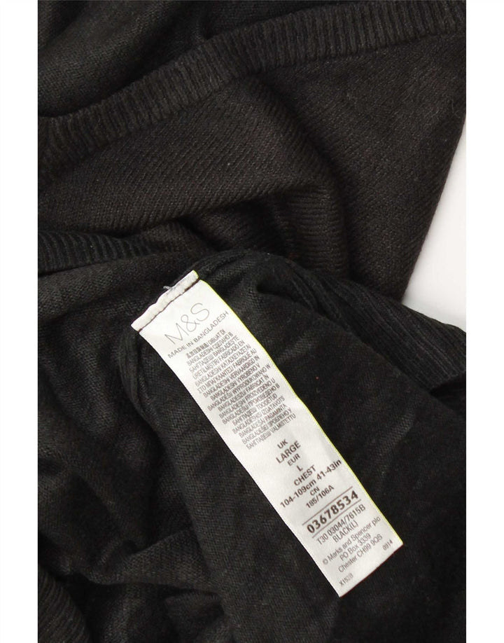 Marks & Spencer Herre V-hals sweater Stor sort akryl