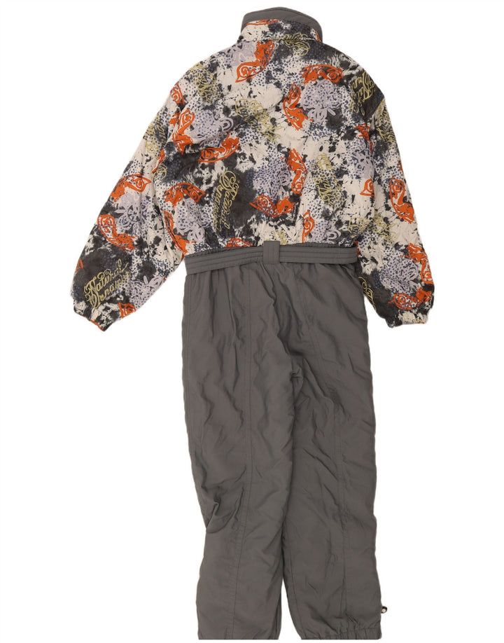 Vintage herre abstrakt mønster ski jumpsuit stor grå