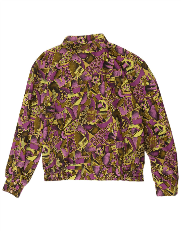 Vintage Dame Langærmet Bluse IT 42 Medium Lilla Retro