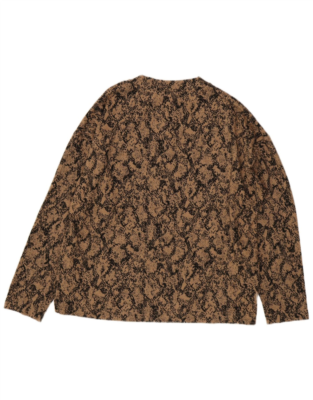 MARKS & SPENCER Womens Top Long Sleeve UK 16 Large  Brown Animal Print