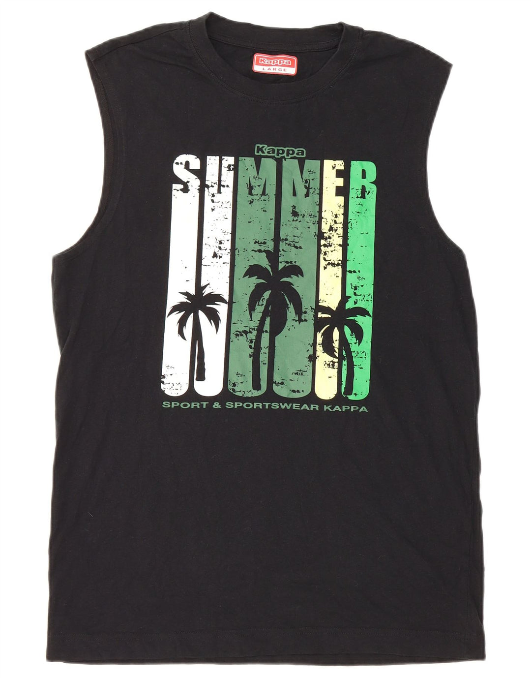 Kappa Herre Grafisk Vest Top Stor Sort