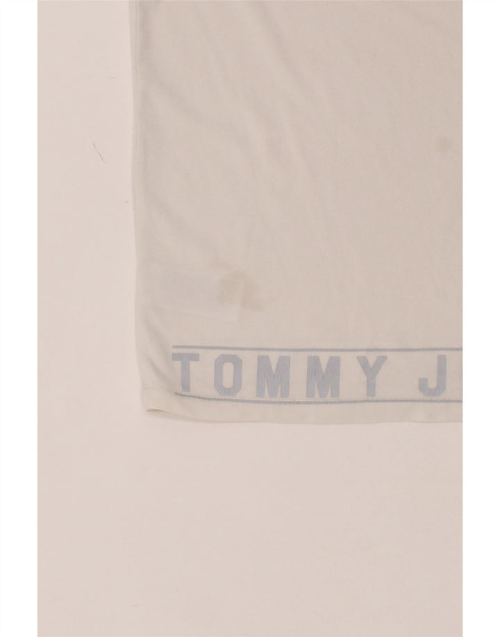 TOMMY HILFIGER Mens Graphic T-Shirt Top Small White Cotton Vintage Tommy Hilfiger and Second-Hand Tommy Hilfiger from Messina Hembry 