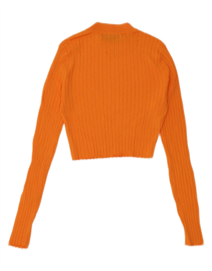 Zara Womens Crop Top Langærmet UK 8 Small Orange