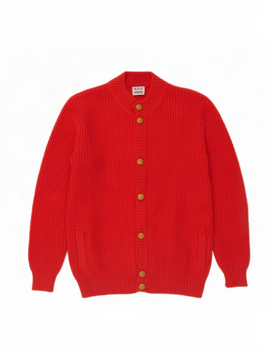 Vintage herre cardigan sweater medium rød