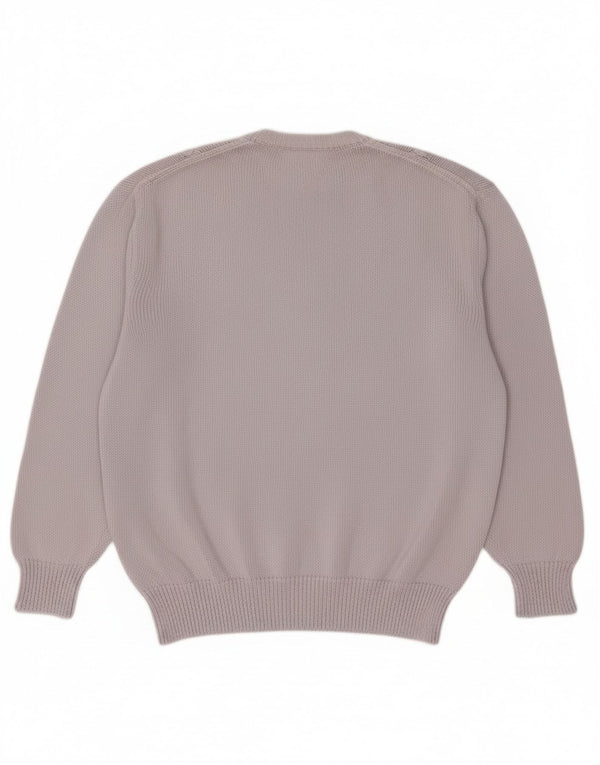 Vintage dame sweater med rund hals DK 18 XL lilla bomuld