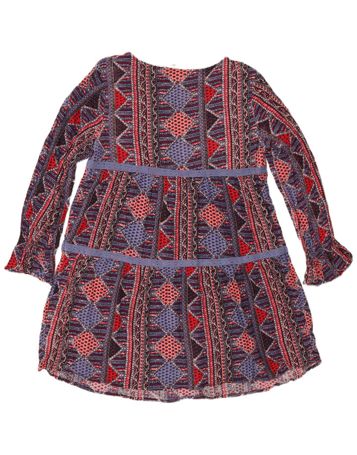 Roxy Dame Langærmet A-Line Kjole UK 18 XL Flerfarvet Geometrisk