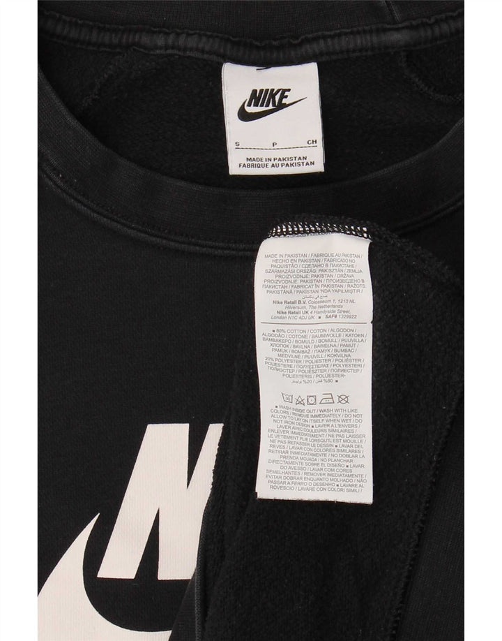Nike Womens Grafisk Oversized Sweatshirt Jumper UK 10 Small Black Bomuld
