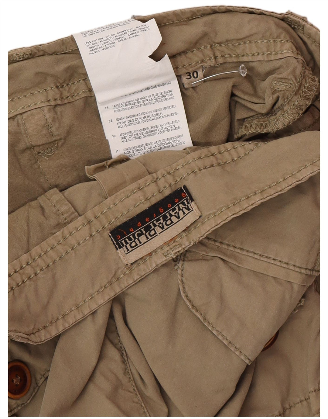 Napapijri Herre Cargo Shorts W30 Medium Khaki Bomuld