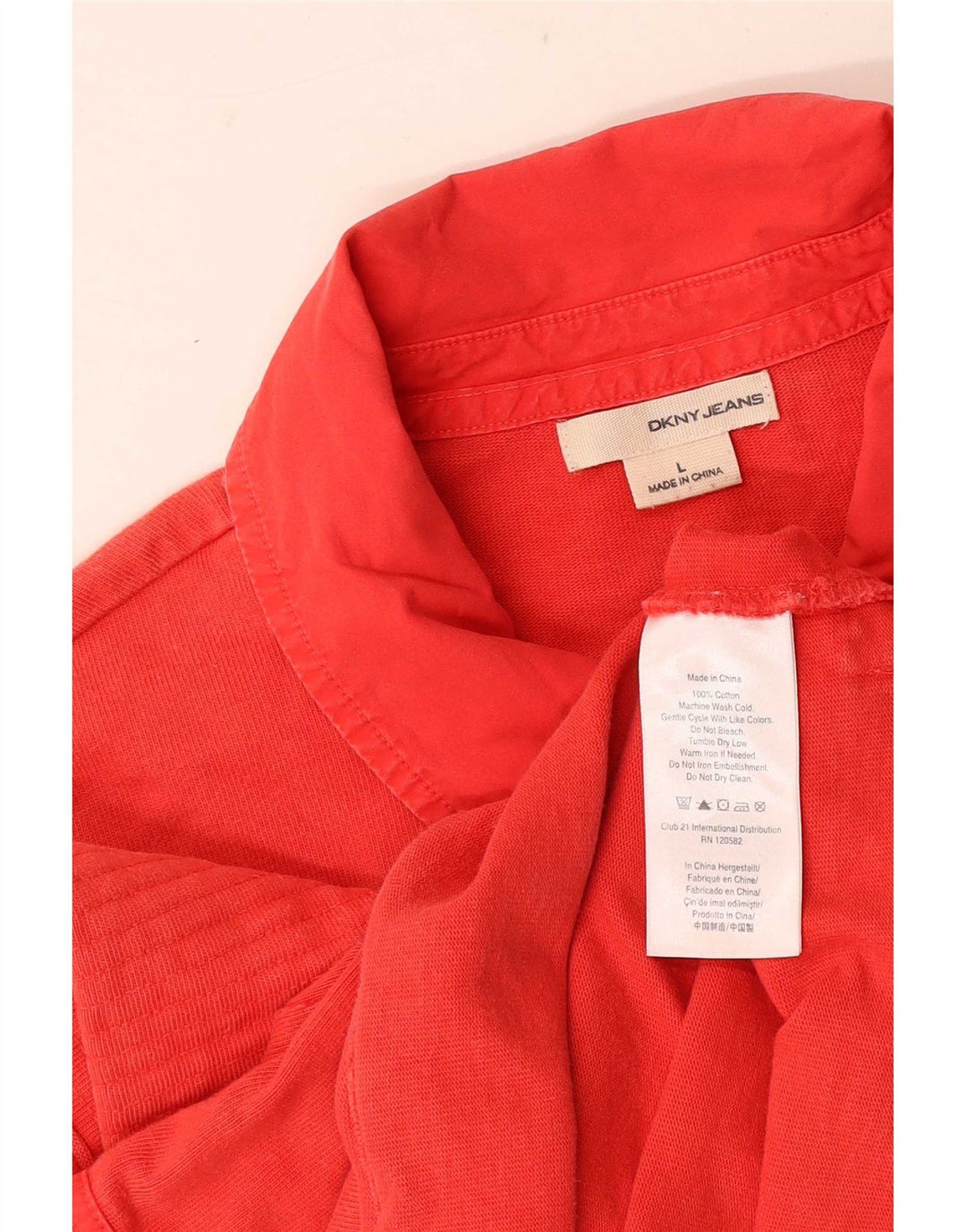 Dkny Herre Pullover Shirt Stor Rød Bomuld