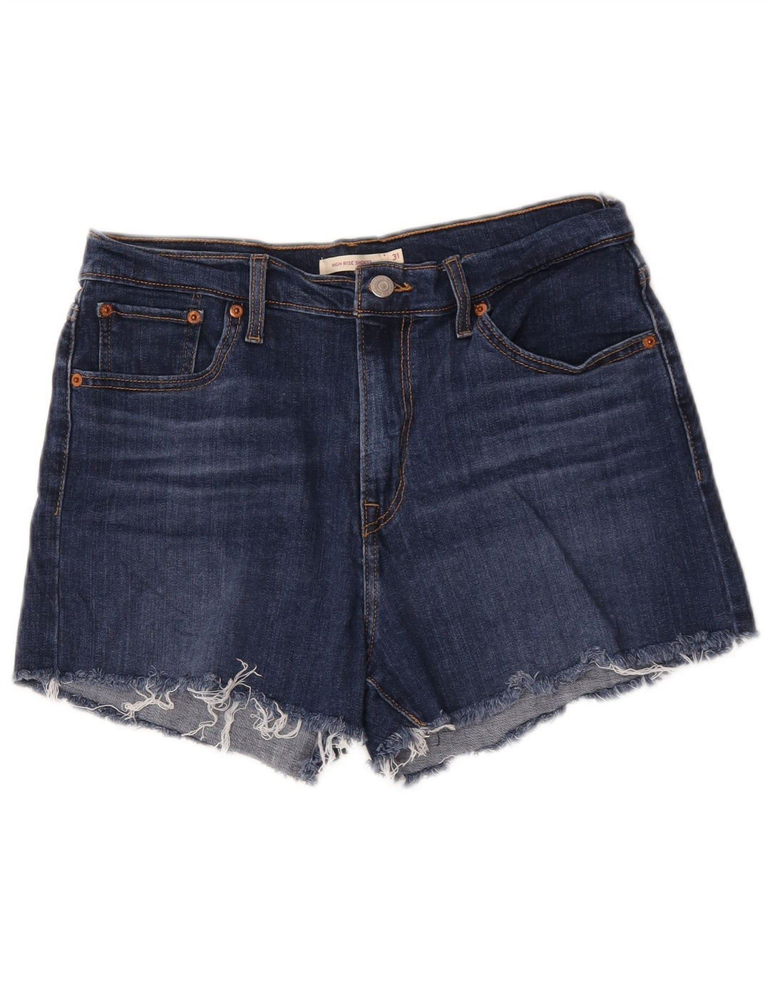 Levi's højtaljede denimshorts til kvinder W31 mellemblå bomuld