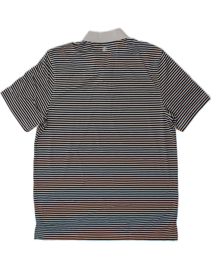IZOD Mens Golf Polo Shirt Large Navy Blue Striped Polyester Vintage Izod and Second-Hand Izod from Messina Hembry 