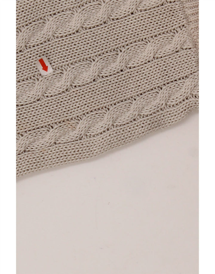 VINTAGE Dame sweater med rund hals DK 14 Medium Grey Fair Isle Cotton