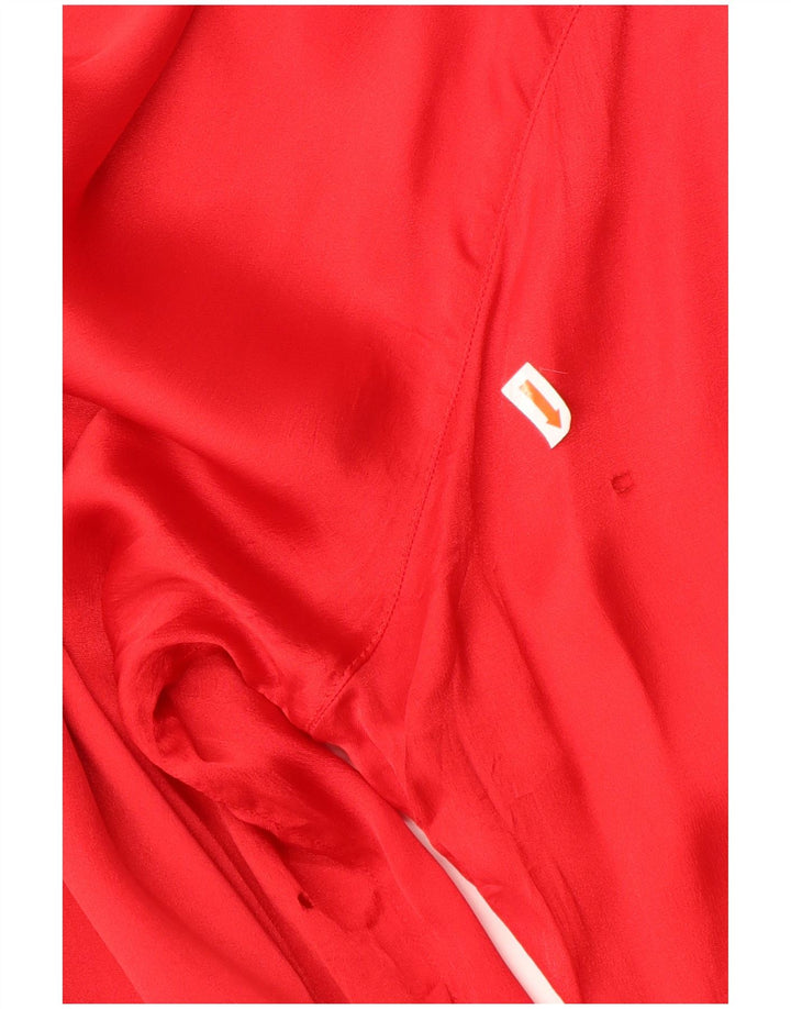 VINTAGE Womens Shirt Blouse UK 18 XL Red Acetate