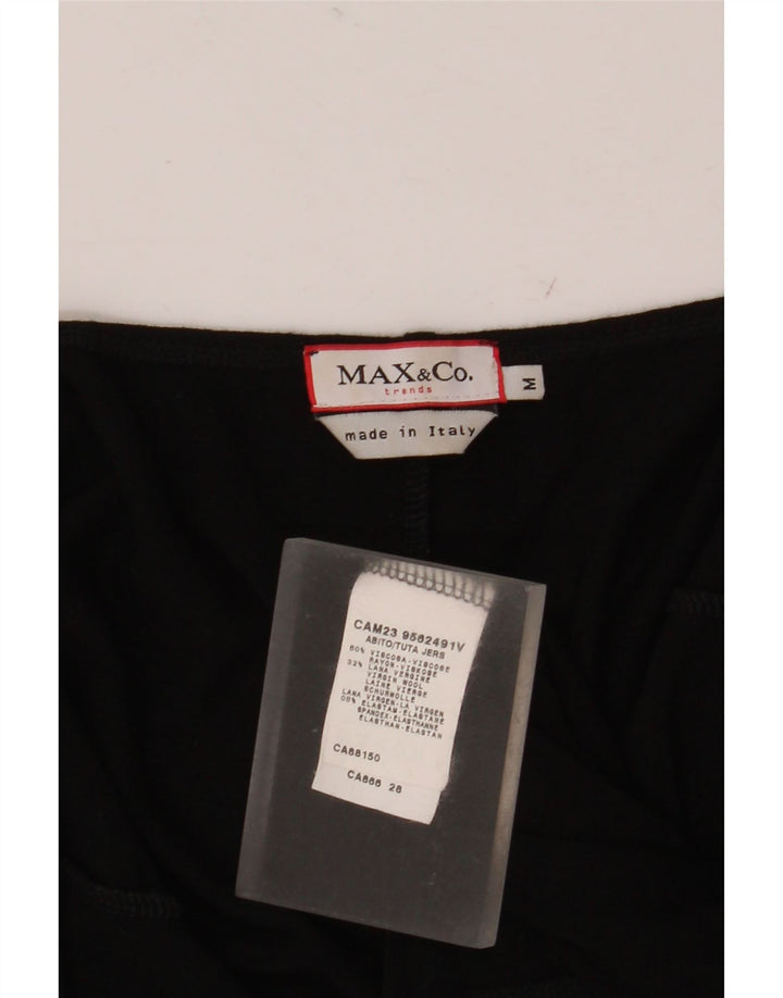 MAX & CO. Ærmeløs asymmetrisk kjole til kvinder UK 12 Medium Black Viscose