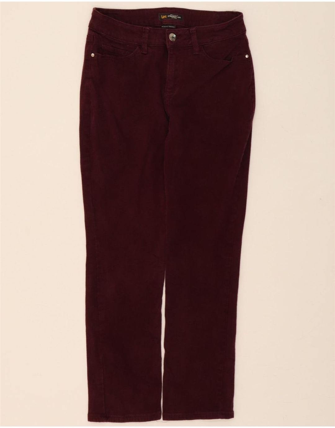 LEE Womens Regular Fit Mid Rise Straight Jeans W30 L27 Burgundy Vintage Lee and Second-Hand Lee from Messina Hembry 