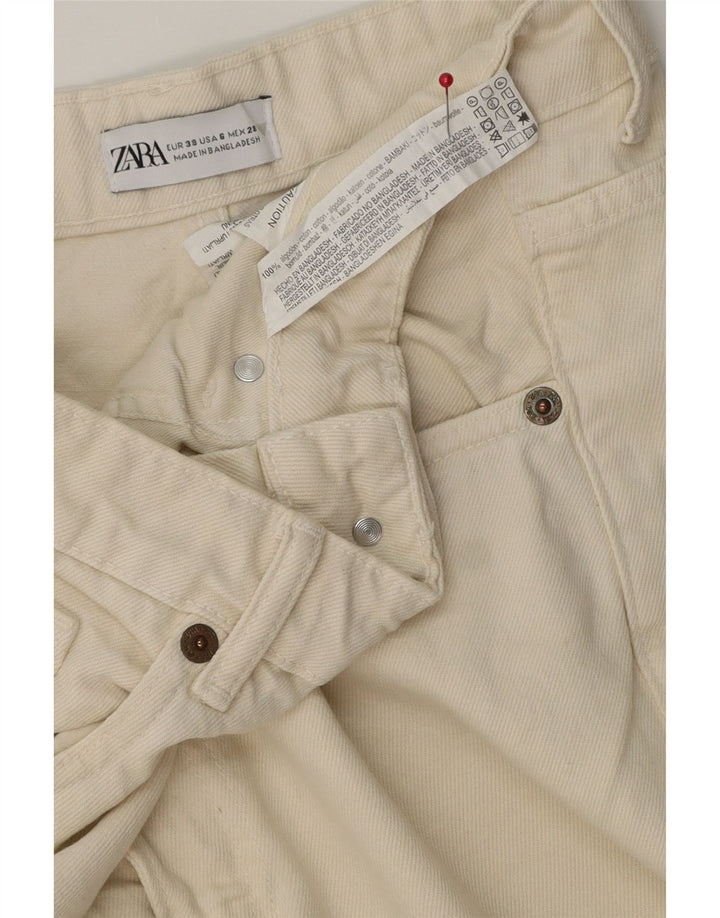 Zara denimshorts til kvinder EU 38 Small W28 Off White Bomuld