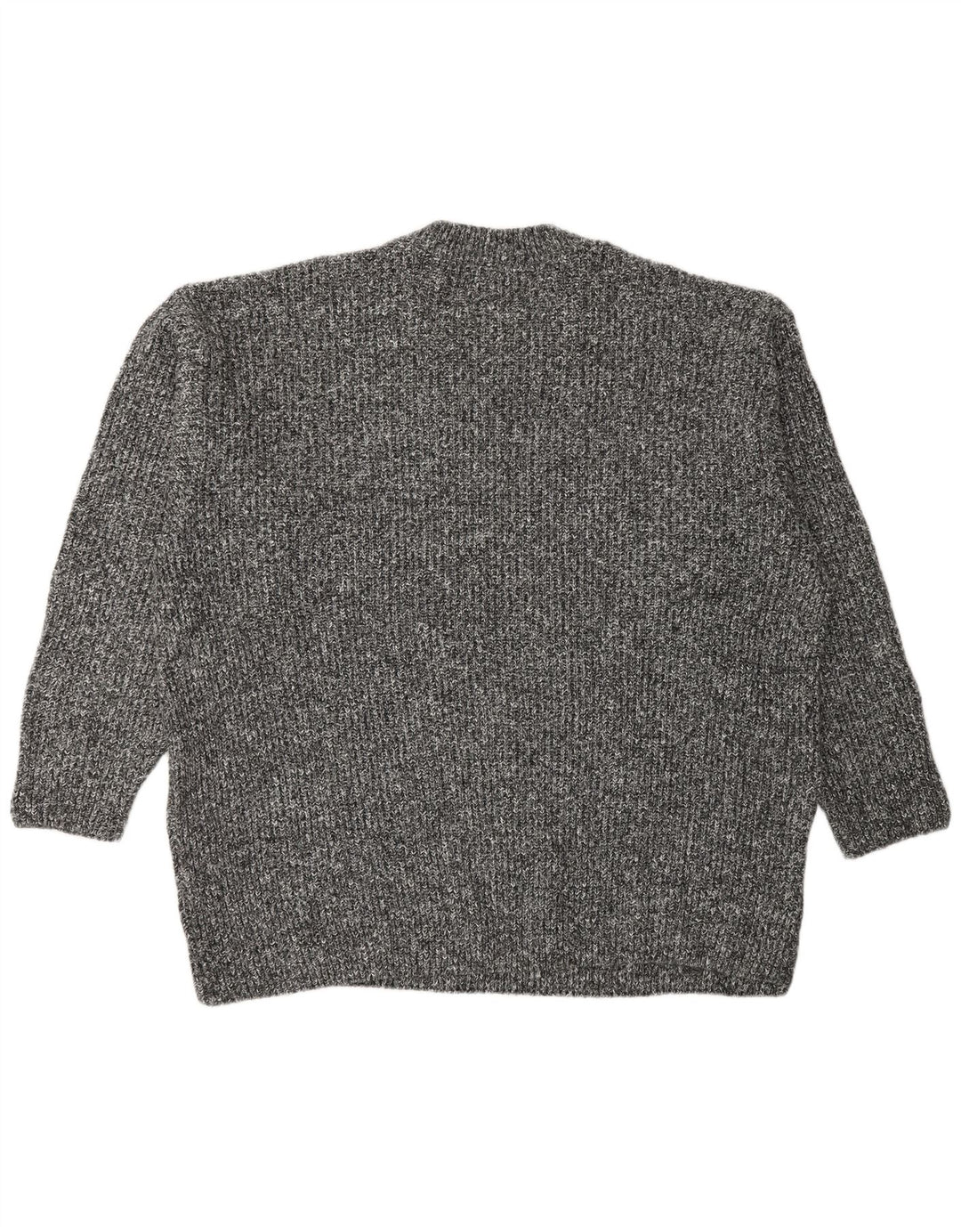 Marks & Spencer Herre sweater med rund hals, stor grå flækket akryl