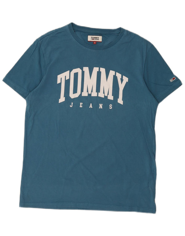 Tommy Hilfiger Herre Grafisk T-Shirt Top Lille Blå Bomuld