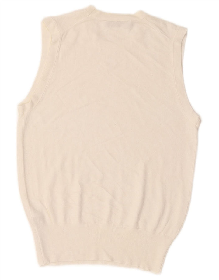 Zara Dame Vest Tank Top UK 12 Medium Off White Viscose
