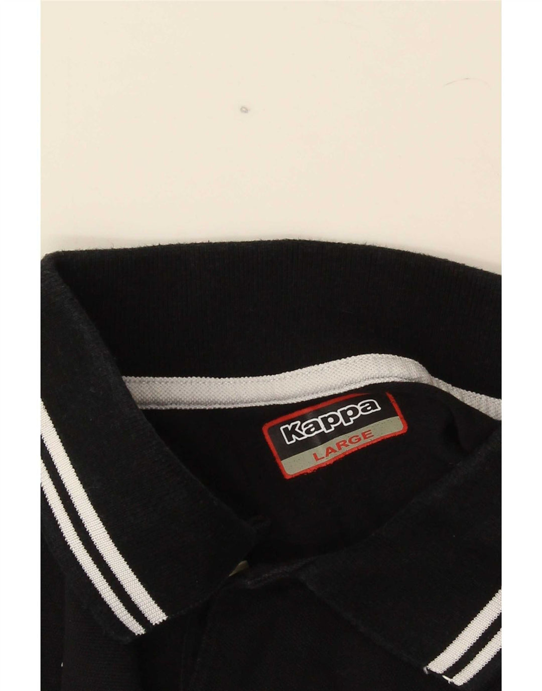 Kappa herre polo shirt stor sort stribet