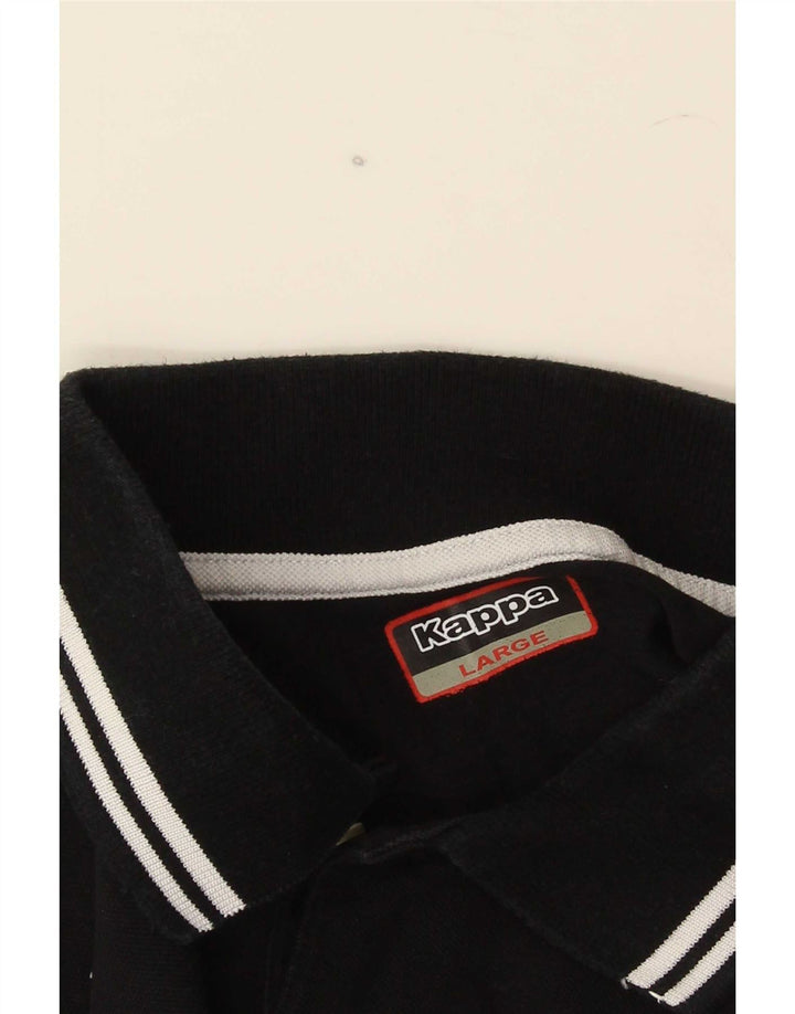 Kappa herre polo shirt stor sort stribet