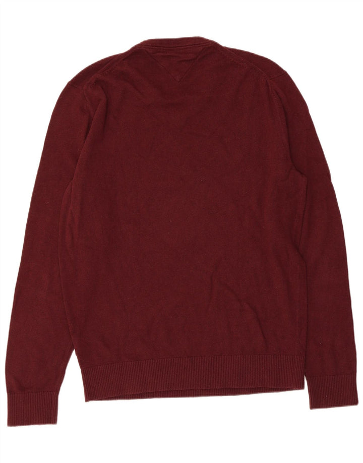 Tommy Hilfiger Herre V-hals sweater Stor rødbrun bomuld