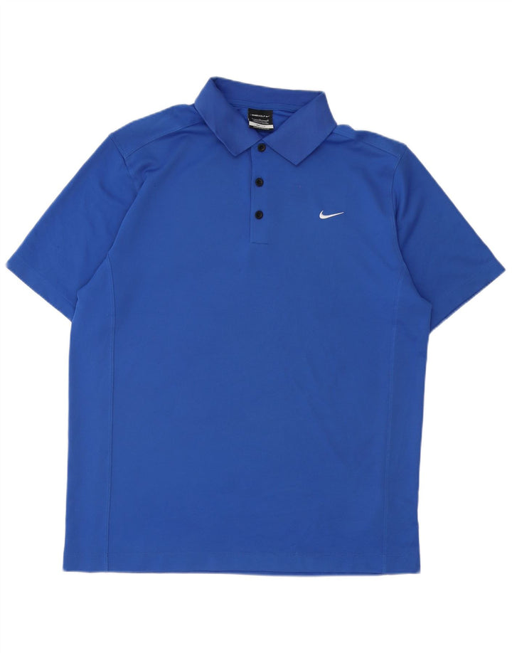 Nike herre Dri Fit poloskjorte stor blå polyester