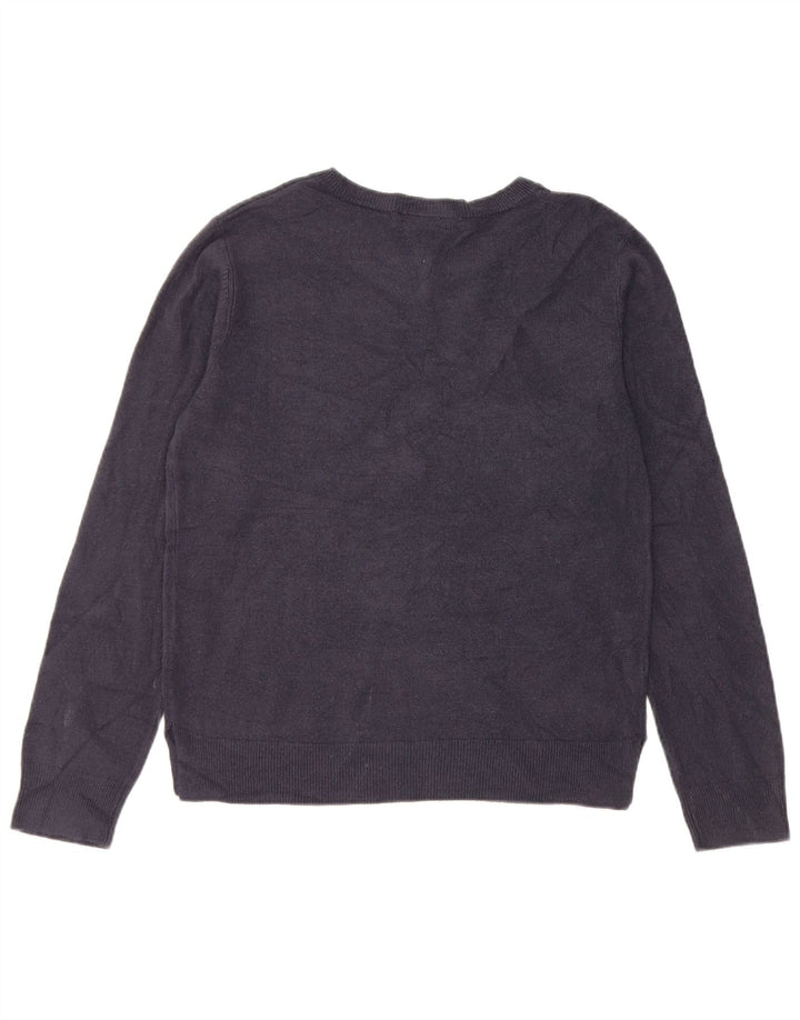 Marks & Spencer Dame Boat Neck Jumper Sweater UK 12 Medium Navy Blue