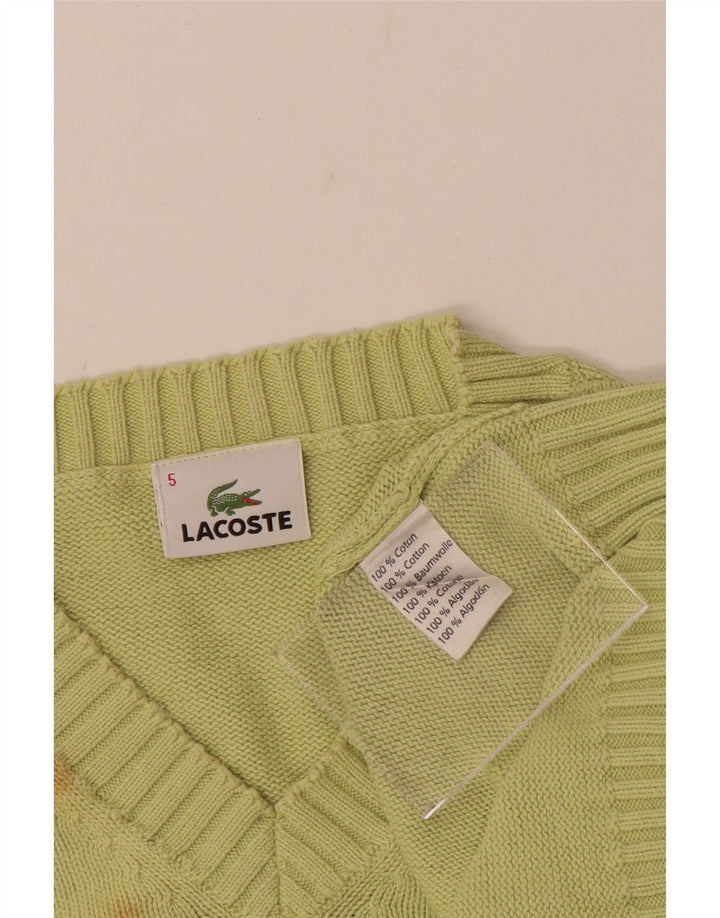 LACOSTE Herre V-hals sweater str. 5 Stor grøn bomuld