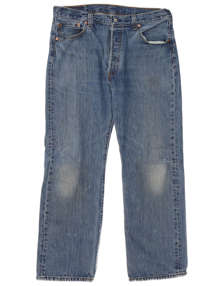 Levi's Herre 501 lige jeans W36 L30 blå bomuld