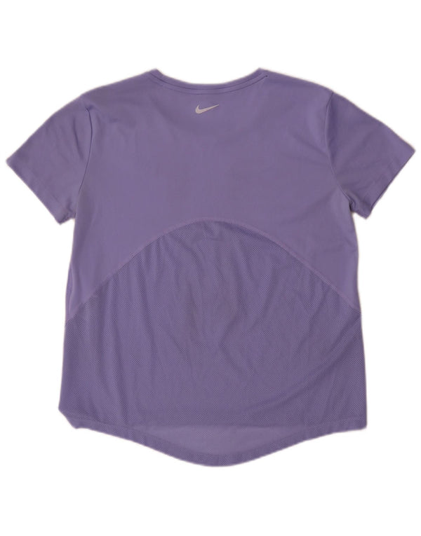 Nike Dame Dri Fit T-Shirt Top UK 10 Lille Lilla Polyester