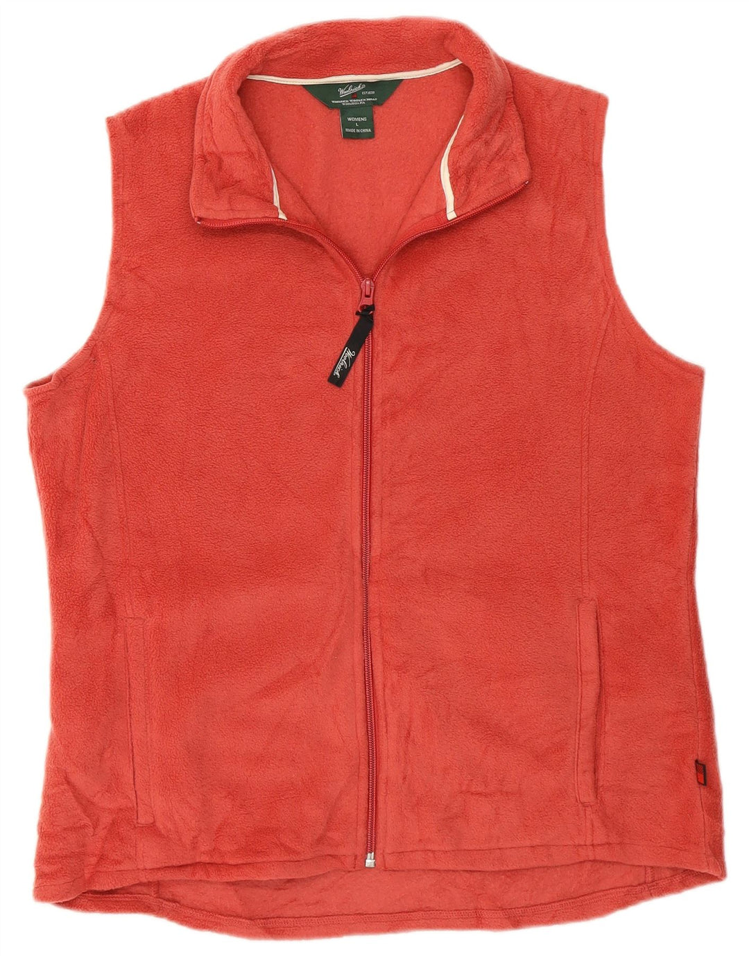 WOOLRICH Womens Fleece Gilet UK 16 Large Red