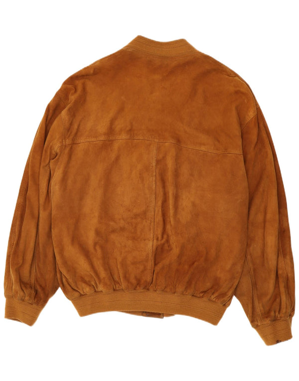 Maxi Milian Mens Suede Bomber Jacket IT 58 4XL Brown