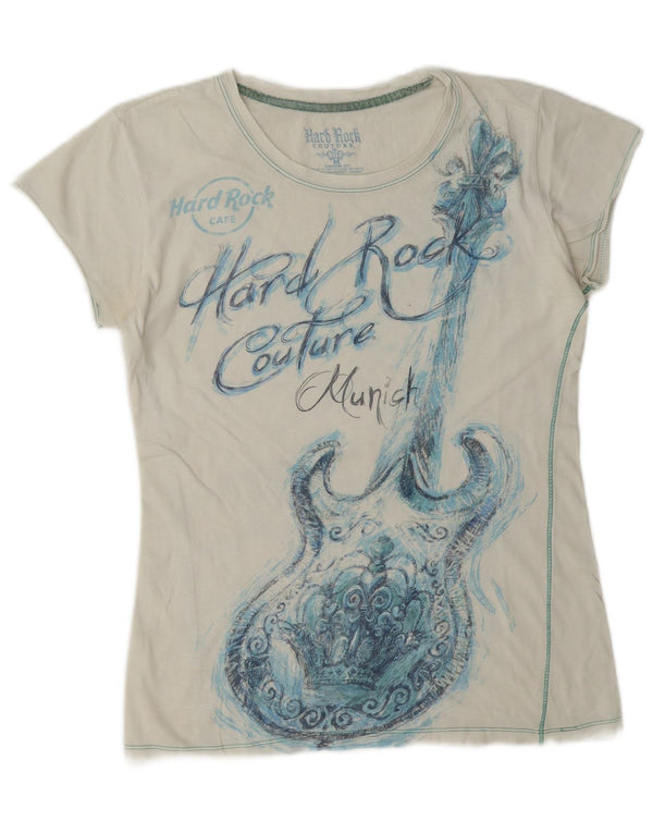 Hard Rock Cafe Girls München Grafisk T-Shirt Top 15-16 år Medium Hvid