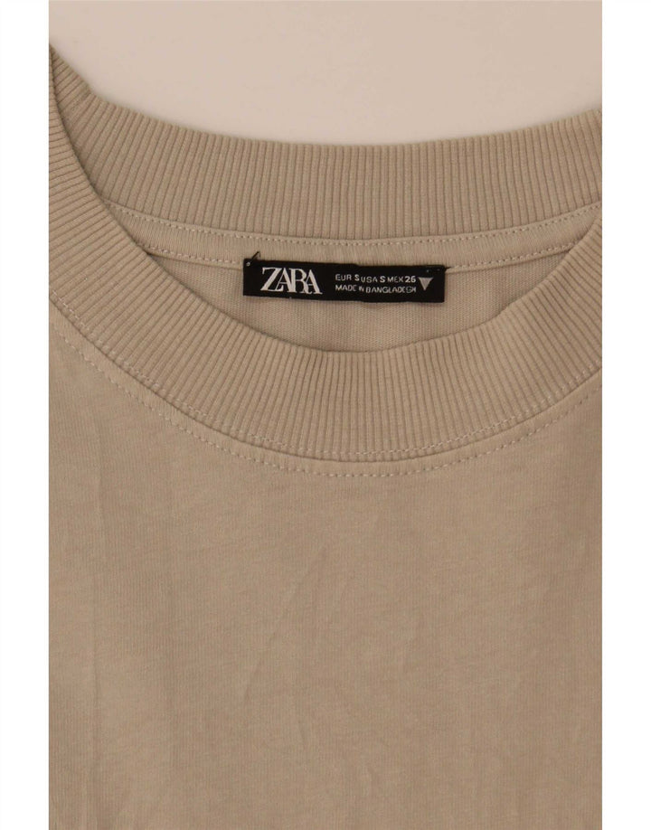 Zara Dame Oversized Top Langærmet UK 10 Small Beige