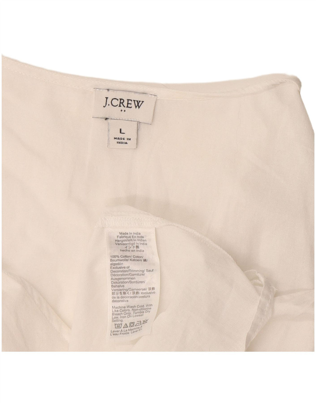 J. Crew Damebluse Top UK 16 Stor Hvid Bomuld