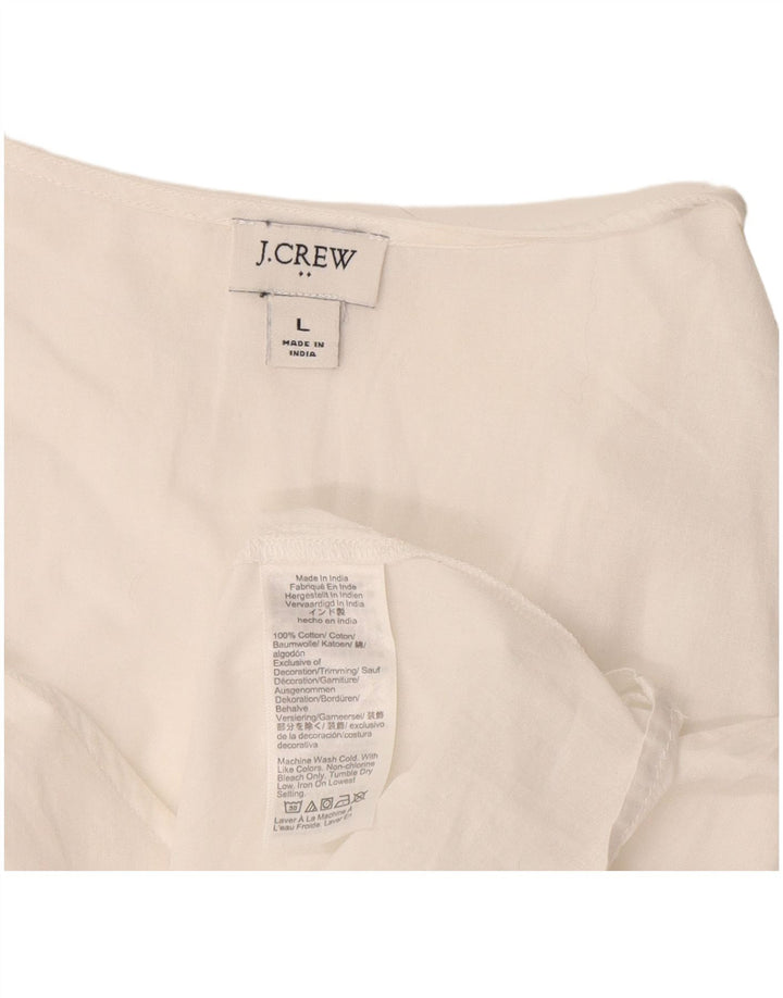 J. Crew Damebluse Top UK 16 Stor Hvid Bomuld