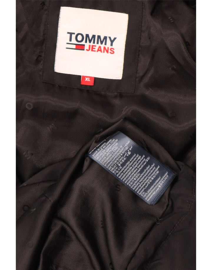 Tommy Hilfiger Dame Hætte Polstret Frakke UK 18 XL Sort Polyester