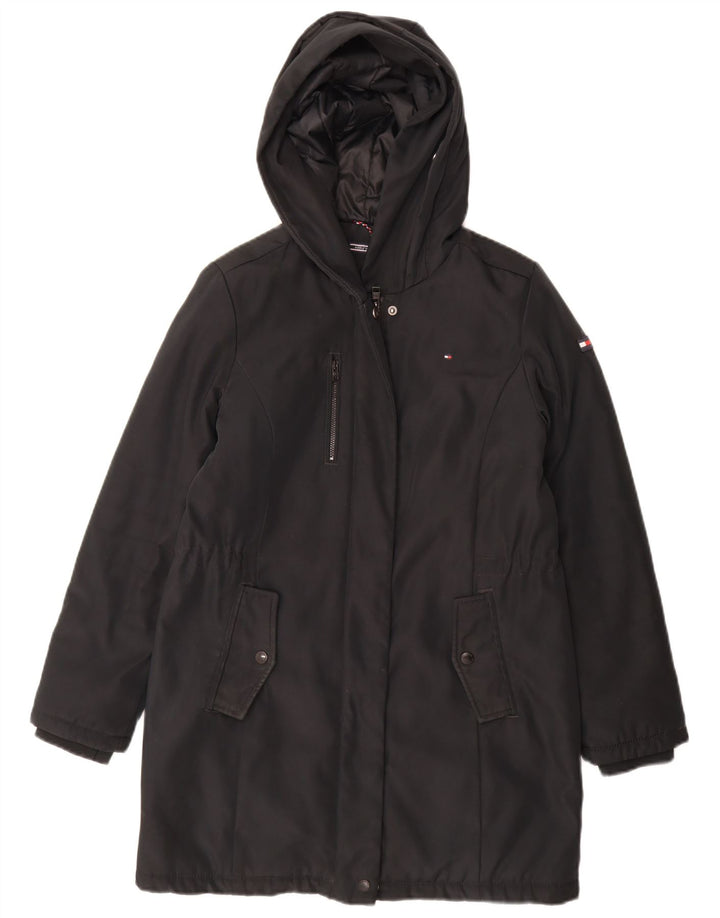 Tommy Hilfiger Pige Hættejakke Parka 13-14 År Sort Polyester