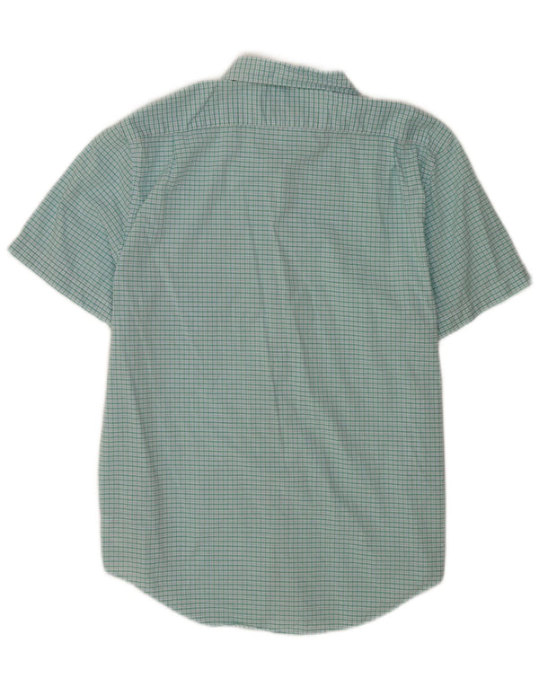 Lacoste Kortærmet Slim Fit Skjorte til mænd Størrelse 44 XL Turkis Gingham