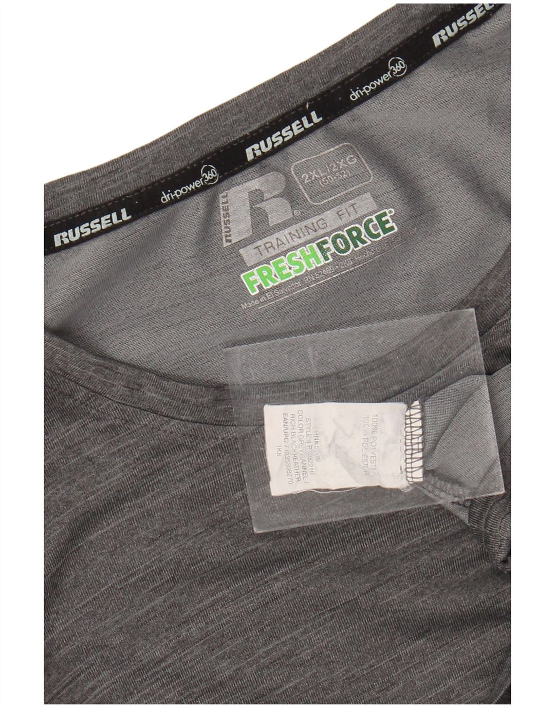 RUSSELL ATHLETIC Herre T-Shirt Top 2XL Grå Polyester