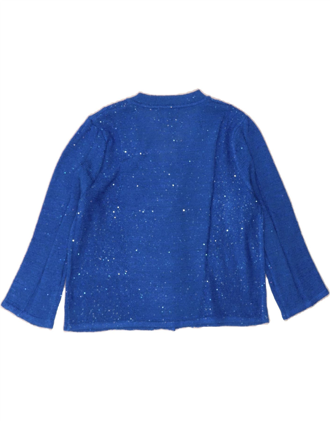 VINTAGE Womens 3/4 Sleeve Cardigan Sweater UK 14 Medium Blue Vintage Vintage and Second-Hand Vintage from Messina Hembry 