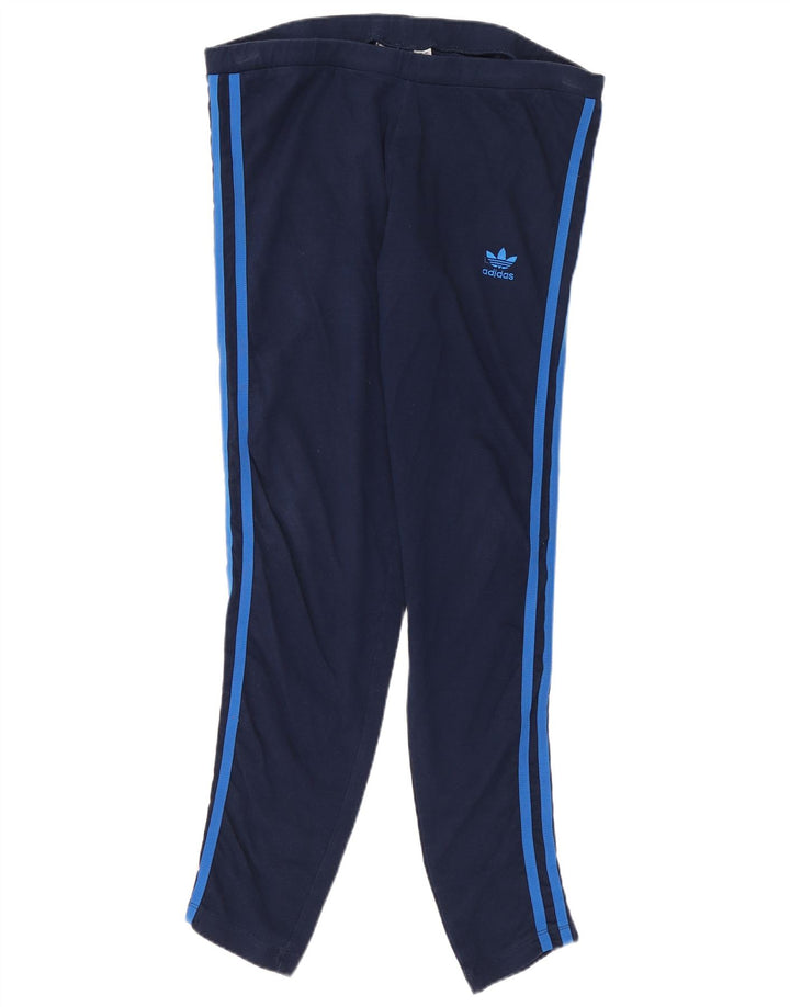 Adidas Dame Leggings UK 16 Large Navy Blue Bomuld