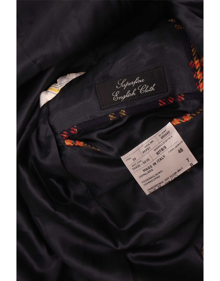 Sutor Mantellassi Herre 3 Button Blazer Jacket IT 46 Small Navy Blue Check