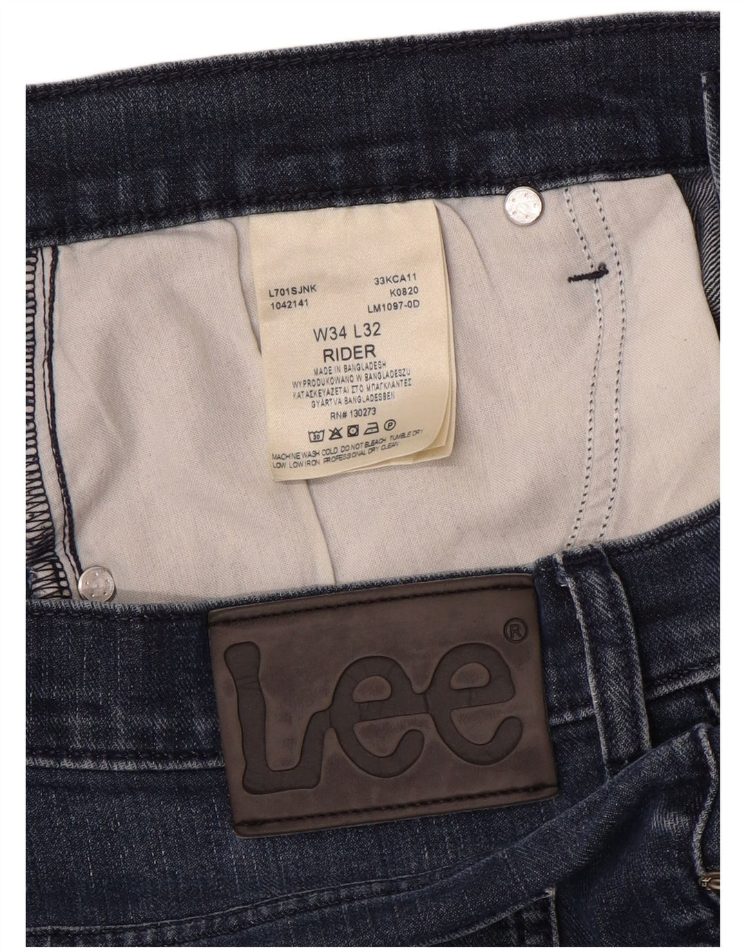 Lee Herre Rider Straight Jeans W34 L30 Blå Bomuld