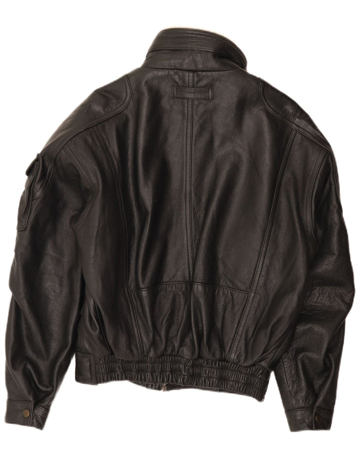 Vintage Herre Bomber Læderjakke UK 36 Lille sort læder