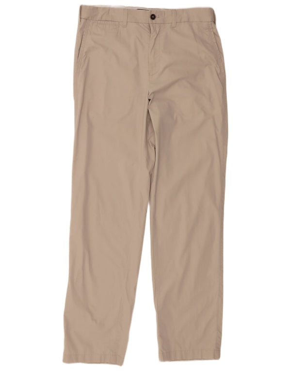 Marks & Spencer Straight Chino-bukser til mænd W34 L33 Beige Bomuld