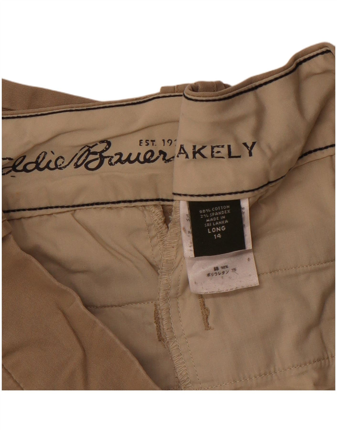 EDDIE BAUER Dame Blakely Fit Casual Bukser US 14 XL W34 L34 Beige