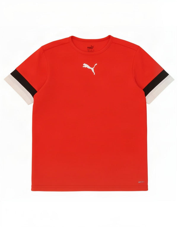 Puma Boys T-Shirt Top 13-14 år Orange Colourblock Polyester
