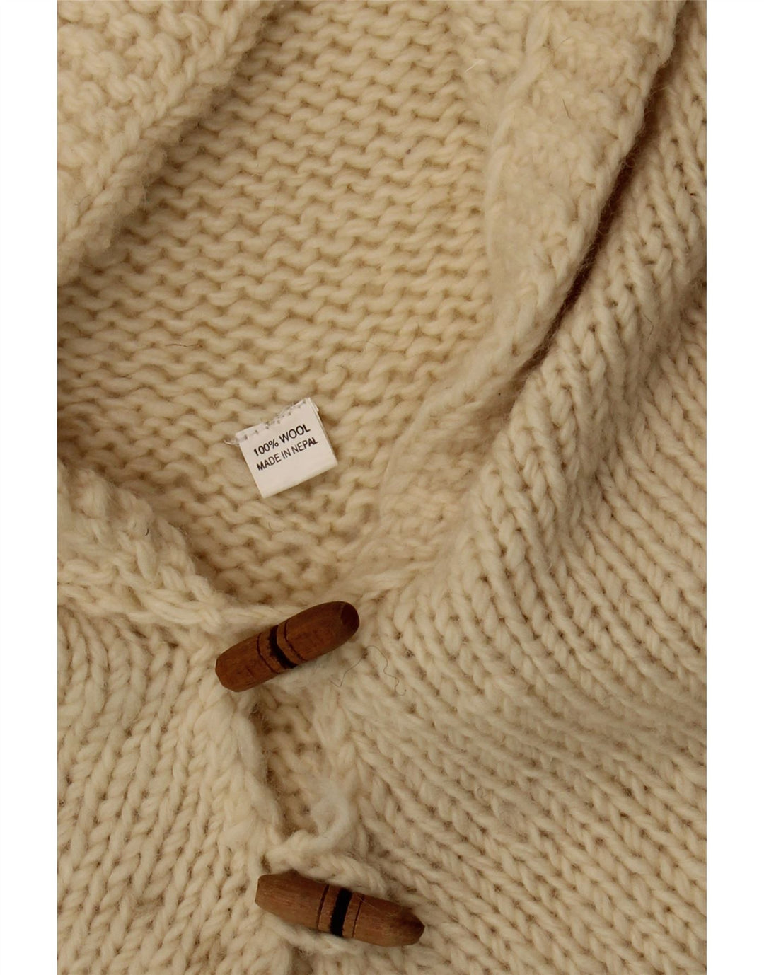 Vintage hættetrøje til kvinder i One Size Off White Uld